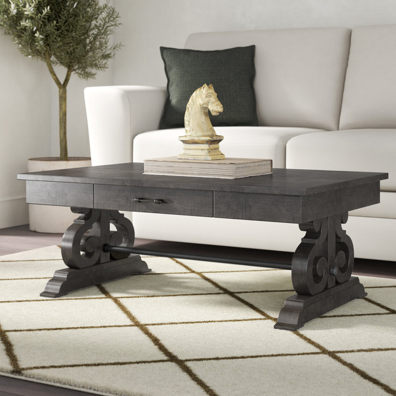 Three Posts™ Kenworthy Solid Wood Trestle Coffee Table & Reviews Wayfair